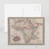 Postale Carte de l'Afrique avec Sainte-Hélène (Devant / Derrière)