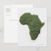 Postale Carte de l'Afrique faite d'herbe (Devant / Derrière)