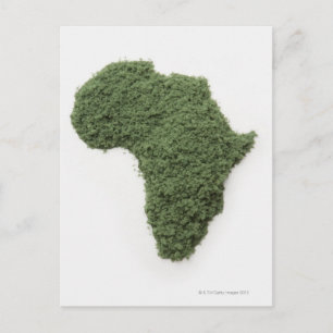 Postale Carte de l'Afrique faite d'herbe