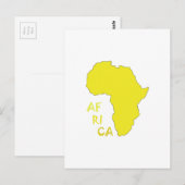 Postale Carte de l'Afrique Jaune Funky (Devant / Derrière)