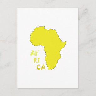 Postale Carte de l'Afrique Jaune Funky