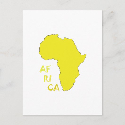 Postale Carte de l'Afrique Jaune Funky (Devant)