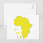Postale Carte de l'Afrique Jaune Funky (Devant / Derrière)