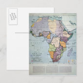 Postale Carte de l'Afrique montrant les limites des traité (Devant / Derrière)