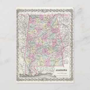 Postale Carte de l'Alabama