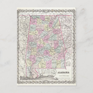 Postale Carte de l'Alabama