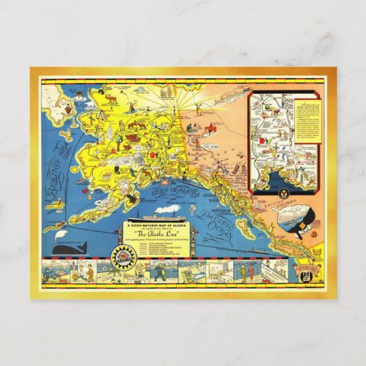 Postale Carte de l'Alaska (Devant)