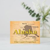 Postale Carte de l'Alaska âgée Silhouette (Debout devant)