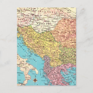 Postale Carte de l'Albanie, de la Grèce et de l'Italie