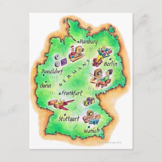 Postale Carte de l'Allemagne (Devant)