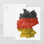 Postale Carte de l'Allemagne avec les couleurs du drapeau (Devant / Derrière)
