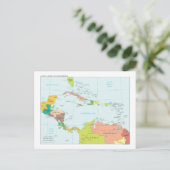 Postale Carte de l'Amérique Centrale et des Caraïbe (Debout devant)