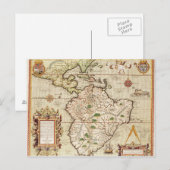 Postale Carte de l'Amérique centrale et du Sud (Devant / Derrière)