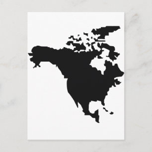 Postale carte de l'amérique du nord
