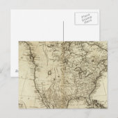 Postale Carte de l'Amérique du Nord (Devant / Derrière)