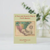 Postale Carte de l'Amérique du Nord 1763 (Debout devant)