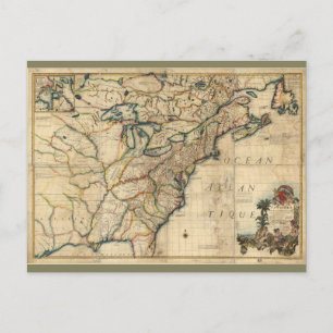 Postale Carte de l'Amérique du Nord (1777)