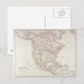 Postale Carte de l'Amérique du Nord 2 (Devant / Derrière)