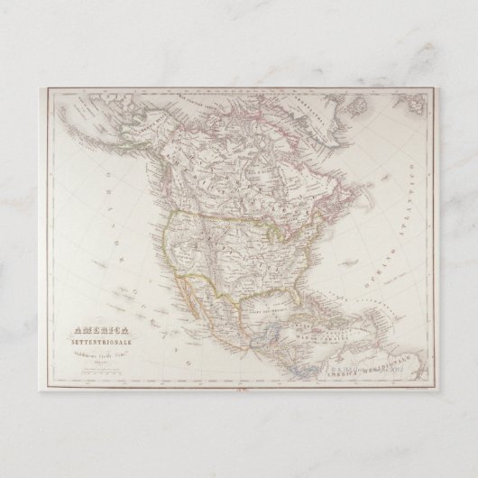 Postale Carte de l'Amérique du Nord 2 (Devant)