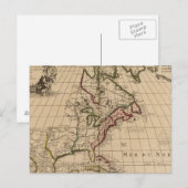 Postale Carte de l'Amérique du Nord 2 (Devant / Derrière)