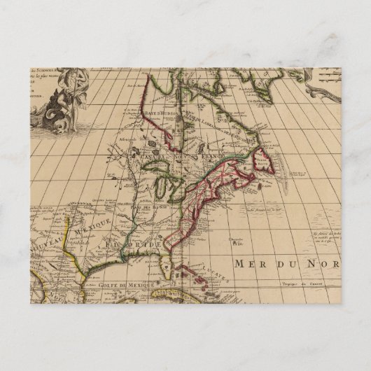 Postale Carte de l'Amérique du Nord 2 (Devant)