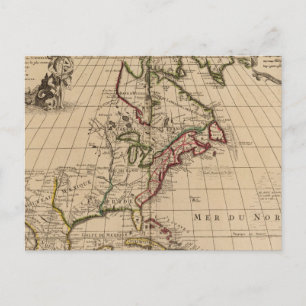 Postale Carte de l'Amérique du Nord 2