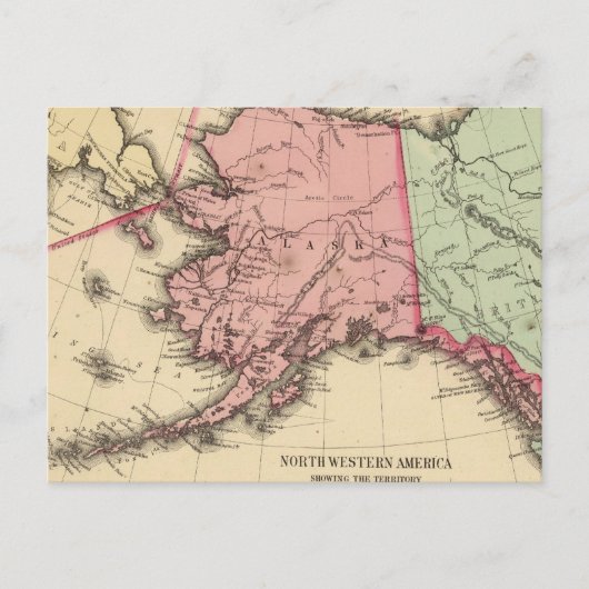 Postale Carte de l'Amérique du Nord par Mitchell (Devant)