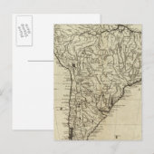 Postale Carte de l'Amérique du Sud (Devant / Derrière)