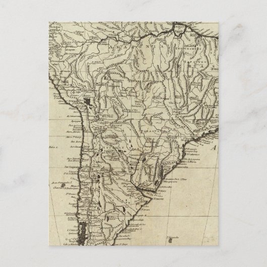 Postale Carte de l'Amérique du Sud (Devant)