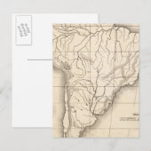 Postale Carte de l'Amérique du Sud (Devant / Derrière)