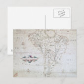 Postale Carte de l'Amérique du Sud (Devant / Derrière)