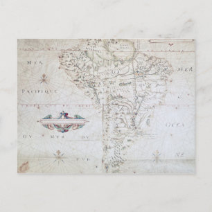 Postale Carte de l'Amérique du Sud