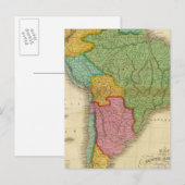 Postale Carte de l'Amérique du Sud 4 (Devant / Derrière)