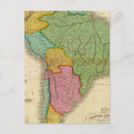 Postale Carte de l'Amérique du Sud 4 (Devant)