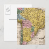Postale Carte de l'Amérique du Sud 5 (Devant / Derrière)