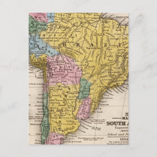 Postale Carte de l'Amérique du Sud 5 (Devant)