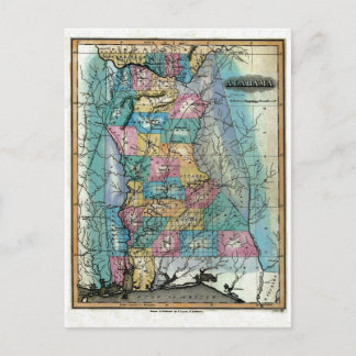 Postale Carte de l'Ancien Alabama 1826