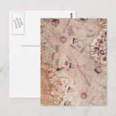 Postale Carte de l'Ancien Monde de Piri Reis (Devant / Derrière)