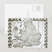 Postale Carte de l'Angleterre et du Pays de Galles, 1644 (Devant / Derrière)