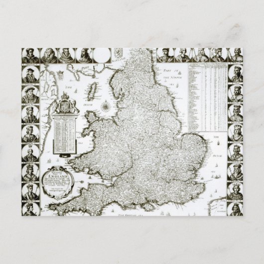 Postale Carte de l'Angleterre et du Pays de Galles, 1644 (Devant)