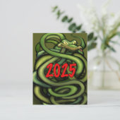 Postale Carte de l'année du serpent 2025 (Debout devant)