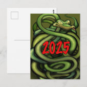 Postale Carte de l'année du serpent 2025 (Devant / Derrière)