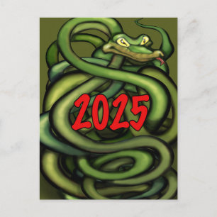 Postale Carte de l'année du serpent 2025