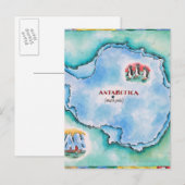 Postale Carte de l'Antarctique (Devant / Derrière)