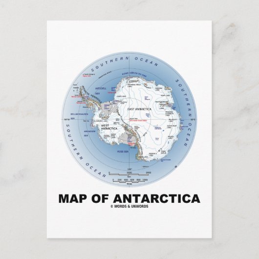 Postale Carte De L'Antarctique (Géographie) (Devant)