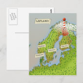 Postale Carte de Laponie (Devant / Derrière)
