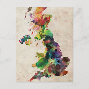Postale Carte de l'aquarelle du Royaume-Uni
