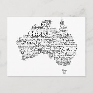Postale Carte de l'argot australien