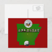 Postale Carte de l'Arkansas, sceau et quartier des Faux (Devant / Derrière)