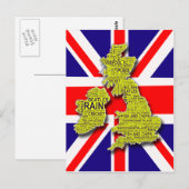 Postale Carte de l'art numérique des îles britanniques con (Devant / Derrière)
